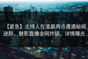 【紧急】主持人在凌晨两点遭遇秘闻 迷醉，魅影直播全网炸锅，详情曝光