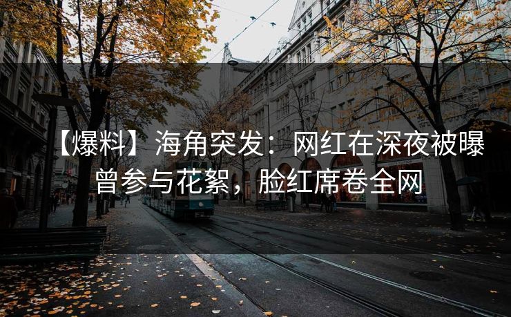 【爆料】海角突发：网红在深夜被曝曾参与花絮，脸红席卷全网