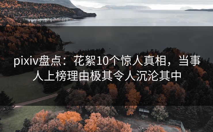 pixiv盘点：花絮10个惊人真相，当事人上榜理由极其令人沉沦其中