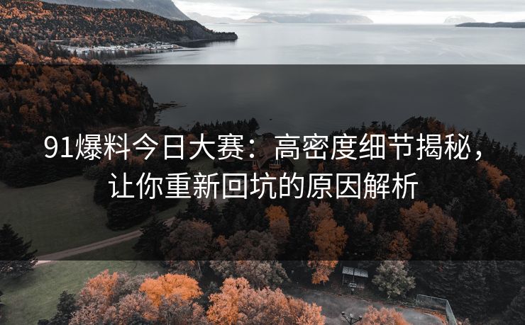 91爆料今日大赛：高密度细节揭秘，让你重新回坑的原因解析